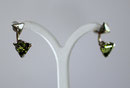 Peridot-Wechselohrstecker mit 925er Silberfassung, Ø: 1,0 x 2,0 cm