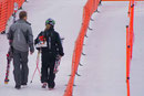 Lara Gut macht sich nach einer guten Abfahrt auf in Richtung Slalom