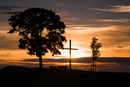 Sonnenuntergang, Kummelkreuz Kornhochheim, 9.2012 