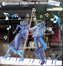 peinture sur vitrine Blues Passion