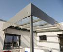 Terrassenüberdachung pulverbeschichtet grau Glas