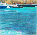 Boote vor Levanzo Aquarell 40x40cm 2020