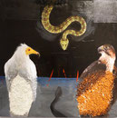 "& Co II", Acryl-Collage,Katzensand und Seramis,60x60,2016