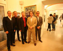 Vernissage am 27.3.2014: Bgm. christoph Stark, Mag. Günther Holler-Schuster, Obmann Karl Bauer sowie die Sammler Karl Pallauf und Oliver Jungnickel (v.li)