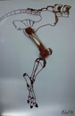 Glittering Bone from Pig, Swarovski Steine, Femur- Schwein