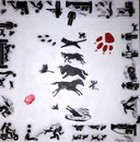 "KatzeHundCo", Acryl-Collage,40x40,2016