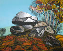 Wackelstein-Blockheide,Collage-Mischtechnik,25x30,2012