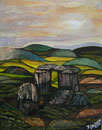 Steinmonument in Wales,Collage-Mischtechnik,30x25,2013