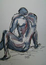 Akt 16,Tusche/Rohrfeder+Aquarellstift,34x24,2012