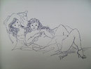Mädchen(nach Dina Larot),Fünfminutenskizze nach Foto,Tusche,A4,2012