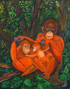 Orang Utans,Collage-Mischtechnik,50x40,2013