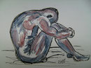 Akt 19,Tusche/Rohrfeder+Aquarellstift,24x34,2012