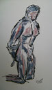 Akt 18,Tusche/Rohrfeder+Aquarellstift,34x24,2012