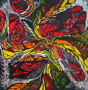 Rot-Gelb-Fusion,Alucollage+Sgraffito,50x50,2012