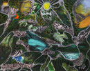 Dschungel-Impressionen,Alucollage+Sgraffito,40x50,2012