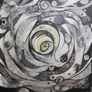Mondschatten,Sgraffito-Collage,60x60,2013