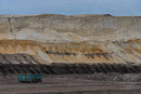 Oberste Sand- und Kiesschichten, abgebaut durch den Schaufelradbagger SRs 6300-1519