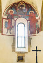 San Giovanni in Venere, cripta. Cristo fra i santi Benedetto e Giovanni Battista