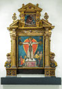 Ortona, Museo Diocesano. Ignoto, Il Volto Santo di Lucca e il miracolo del giullare, XV sec
