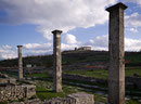 San Pietro in Albe, vista dagli scavi di Alba Fucens