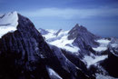 Mönch 4107 m und Jungfrau 4158 m mit Silberhorn 3695 m