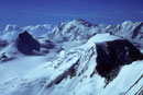  Rimpfischhorn 4199 m, Monte Rosa 4634 m und  Alphubel 4206 m -Tele-