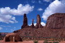 Navajo Hogan and Three Sisters
