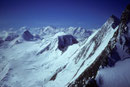 Strahlhorn, Rimpfischhorn, Monte Rosa, Alphubel, Liskamm und Täschhorn