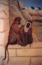 ... jedes Detail aus dem Entwurf umgesetzt. Die lausenden Affen sind eine Allegorie auf Pflege und Hygiene und sozialen Kontakte in einem Kosmitikstudio.