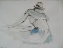 5 - Paréo bleu - encres -  40x50