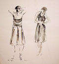 10 - flamenco 1. encre sur papier. 50x65