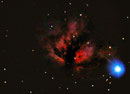 Flammennebel (NGC2024) und Alnitak im Sternbild Orion am 14.02.2009, Celestron C9.25 (CG-5GT) mit Focalreducer, Canon EOS 450D im Primärfokus, 1.480 mm, f/6.3, 9x60sec, ISO 1600 ohne Guiding