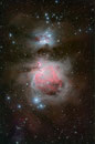 "Großer Orionnebel" (M42) und "Running Man" (NGC 1977) im Sternbild Orion am 01.-29.01.2011, APO 80/480 auf Celestron CGEM und 19.01.2015 sowie vom 12.10.2015 mit TEC140mm auf WS240GT mit ALCCD6c pro sowie Atik 383L+ 