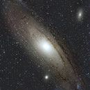 Zentralbereich von Messier 31 mit den Nachbargalaxien M32 und M110 im September 2013, ALCCD6c pro an TEC 140mm, F=980mm, 40x600sec