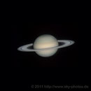 Saturn am 18.03.2011, Celestron C9.25 auf CGEM, FL3-FW-03S1M , 2x Barlowlinse, F=6500mm, f/27, R-RGB-Komposit