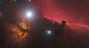Flammennebel (NGC2024) und Pferdekopfnebel (B33, IC434) im Sternbild Orion in RGB und Bi-Color, 140mm TEC, WS240GT, TEC Flattener, TS 2,5"-Flattener, Atik 383+, Baader RGB-Filter, Baader 7nm Ha-Filter, Baader 8,5nm OIII-Filter