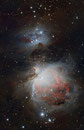 Der Große Orionnebel (M42/M43), der offene Sternenhaufen NGC 1981 und der "Running Man" (NGC 1977) im Sternbild Orion, 140mm TEC, WS240GT, Canon Ra, 50x180sec + 50x120sec + 100x5sec bei ISO 3200