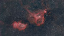 "Herznebel" (IC1805) und "Seelennebel" (IC1848) im Sternbild Kassiopeia, Canon Ra an Williams Optics SpaceCat auf 10micron GM 3000HPS, ZWO Duo-Bandfilter, 65x300sec