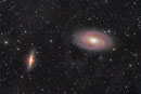 Messier 81 und Messier 82 im Sternbild Großer Bär (UMa), ASI6200MM an TEC140ED + Canon EOS Ra an APM 105/650, 10micron GM3000HPS, 17h RGB und Luminanz, 12 Stunden H-Alpha 