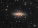 Ausschnitt: Messier 82 im Sternbild Großer Bär, TEC140 Apo, WS240GT, Atik 383L+, 24x1.200sec Luminanz, 18x1.200sec H-Alpha, 12x1.200sec RGB