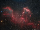"Geist der Kassiopeia" (IC63 & IC59) im Sternbild Kassiopeia, ASI6200MM an TEC140 auf GM3000 HPS, 24 x 600sec H-Alpha 7nm, 3 x 33 jeweils Baader RGB, 100 % Crop