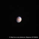 Venus in Falschfarben am 05.05.2010, Celestron C9.25 auf CGEM, DMK21AF04.AS, 2x APO Barlow,  F=4700mm, f/20, Falschfarbenkomposit: R=IR, G=IR+UV, B=UV, IR: 1600/2000 Frames, UV: 4000/5000 Frames
