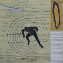 Lebenstanz, Holzdruck, Unikat auf Japanpapier und Holzkörper, 40 x 40 cm