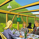 Jägerhof Gastgarten 2  -  Agentur: Tiroler Grafik, Innsbruck  -  Kunde: Hotel Jägerhof, Zams