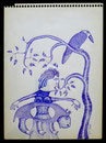 Jean Michel Chesné - Sans titre - Dessin au stylo bille - 2011 - 21 x 30 cm 