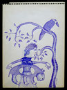 Sans titre - Dessin au stylo bille - 2011 - 21 x 30 cm 