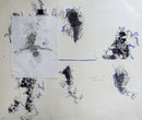 Variation III/IV autour de La Grappe de raisin rapportée de la Terre Promise de Nicolas Poussin (vers 1660) - Lithographie et dessin original agrafé - 1993 - 72 x 62 cm 