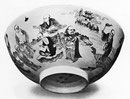 Coupe de porcelaine des fabriques de Hien-fong. Les dix-huit Arhats, ou Lo-hans de la légende bouddhiste.