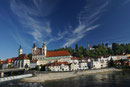 Das Einsermotiv von Steyr am Zusammenfluss von Enns und Steyr