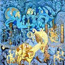ELECTRE Huile sur toile 80x80 cm
